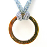 Adami & Martucci Silver Mesh Circle Pendant in Rose Gold 