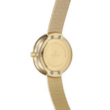 OBAKU Women's Yellow Gold Watch with Mesh Band and White Dial