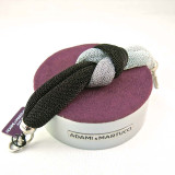 Adami & Martucci Silver and Black Mesh Knot Bracelet 