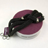 Adami & Martucci Twisted Knot Black Mesh Bracelet with Black Rhodium Cuffs