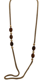 Adami & Martucci Gold Mesh Necklace with Tiger's Eye Stones