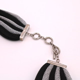 Adami & Martucci Multi Layered Silver and Black Mesh Necklace