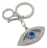 Keychain with Evil Eye Protection, Silver-Tone