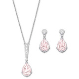 Swarovski Vintage Set with Pink Crystals in Rhodium