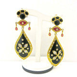 Eye Flower Earrings, Black