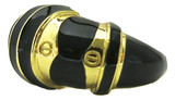 Cleopatra Black Small Ring in Gold