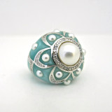 Pearl Flower Ring, Aqua MOP