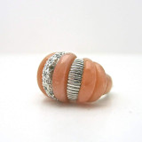 Mountain Top Twist Ring, Peach MOP