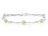 Crislu Fiore Canary Halo Tennis Bracelet