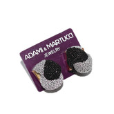 Adami & Martucci Twisted Silver and Black Mesh Stud Earrings