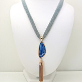 Adami and Martucci Kyanite Pendant with Rose Gold Chains