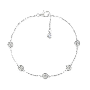 Princess Cut 7'' Tennis Bracelet With Gray Centered Pearl - CRISLU