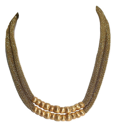 Adami & Martucci Gold Mesh Two-Layered Short Necklace 