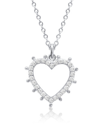 Crislu Heart Pendant in Platinum 