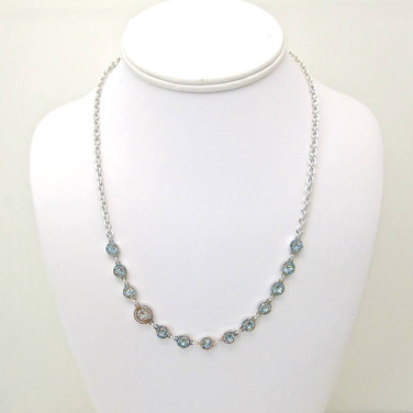 Rebecca Necklace with Aqua Blue Crystals