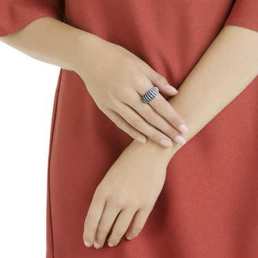 Swarovski Luxury Domed Rose Gold Ring