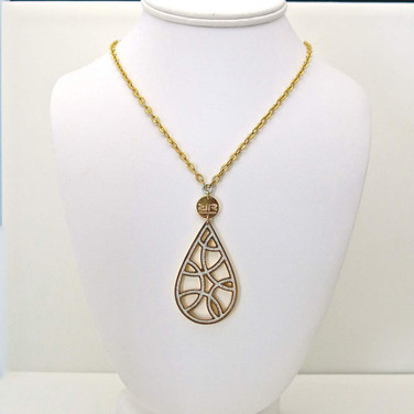 Rebecca Teardrop Twisted Pendant in Rose Gold 