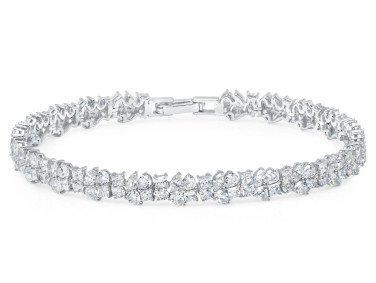 Crislu Multi Cluster Bracelet in Platinum