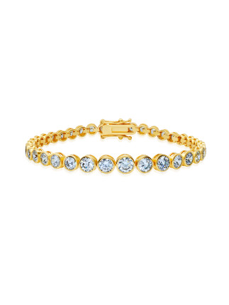 Reversible Baguette + Round Diamond Bangle Bracelet 14K – LeMel