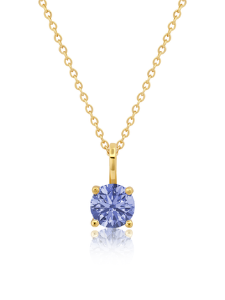 Crislu Birthstone Charm Pendant in Gold - Blue Topaz