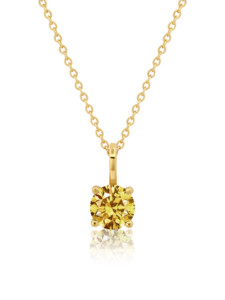 Crislu Birthstone Charm Pendant in Gold - Citrine