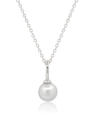 Crislu Birthstone Charm Pendant in Platinum - Pearl