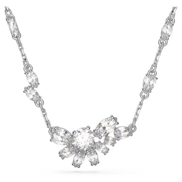 Swarovski Gema Flower Necklace in Rhodium