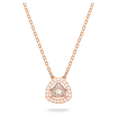 Swarovski Millenia Triangle White Crystal Pendant in Rose Gold