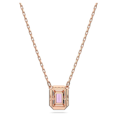 Swarovski Millenia Octagon Purple Crystal Pendant in Rose Gold