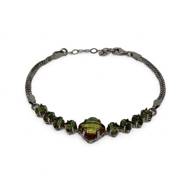 Zultanite Color Changing Double Chain Bracelet In Sterling Silver 