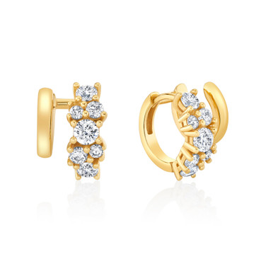 Crislu Flora Collection Earrings in Yellow Gold