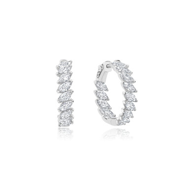 Crislu Marquise Hoop Earrings in Platinum Plating