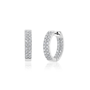 Crislu Inside Out Brilliant Hoop Earrings in Platinum Plating