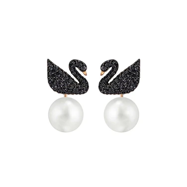 Swarovski Iconic Swan and Pearl Jacket Earrings