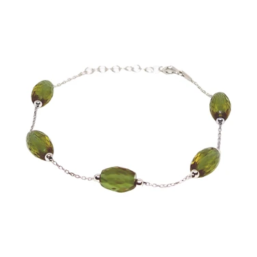 Zultanite Color Changing Oval Faceted Beads Chain Bracelet 