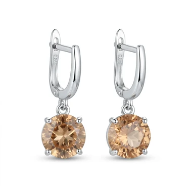 Zultanite Color Changing Round Gemstone Leverback Drop Earrings