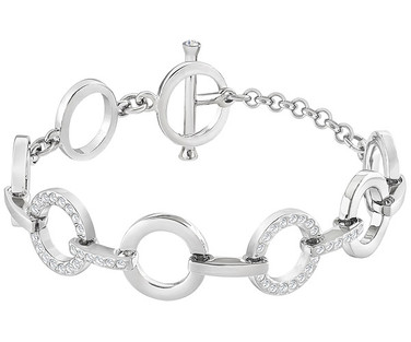 Swarovski Circle Bracelet in Rhodium