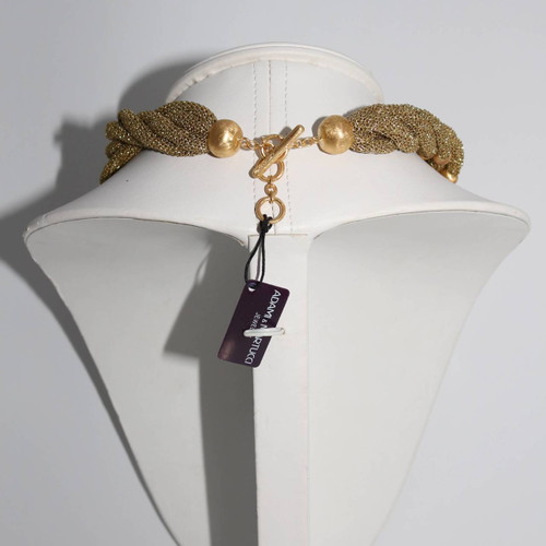 Adami & Martucci Multi Layered Silver and Gold Mesh Necklace