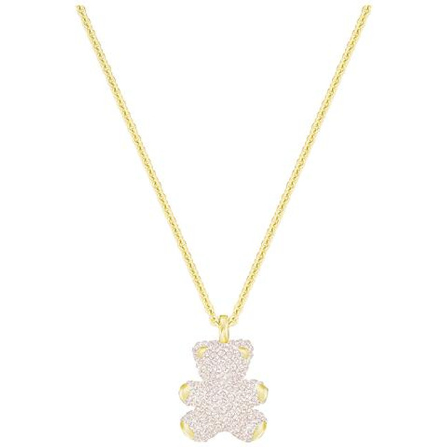 Swarovski Teddy Bear 3D Pendant, Gold