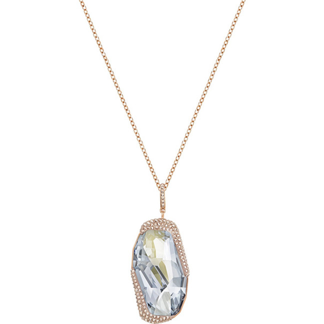 Swarovski Folio Teal Pendant in Rose Gold