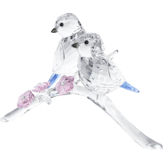 Swarovski Blue Tit Birds Couple Crystal Figurine