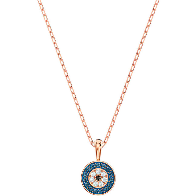 Blue Evil Eye Rose Gold Necklace – ThePeppyStore