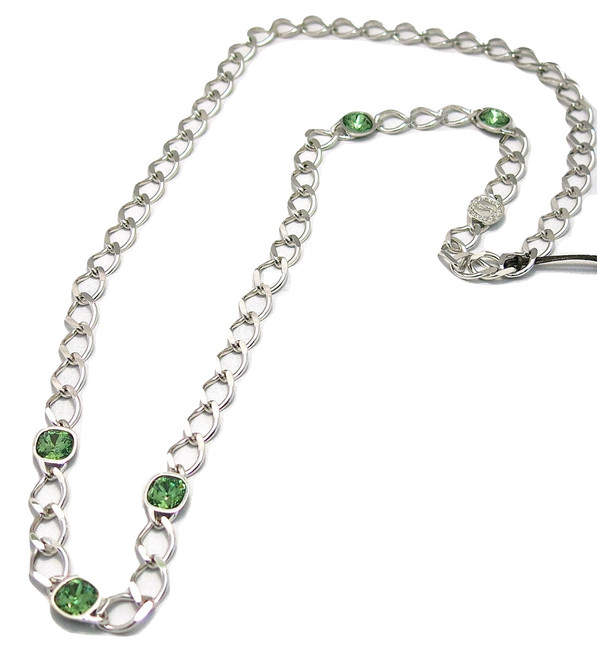 Rebecca Necklace with Green Swarovski Crystals