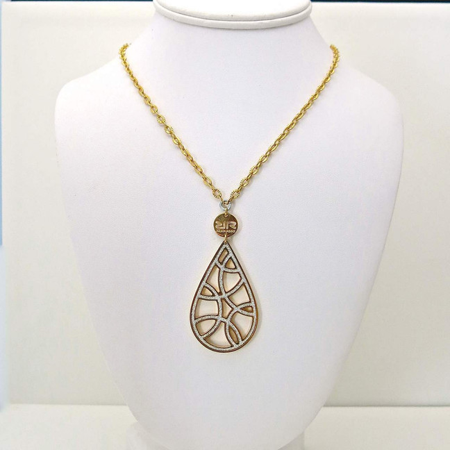 Rebecca Teardrop Twisted Pendant in Rose Gold 