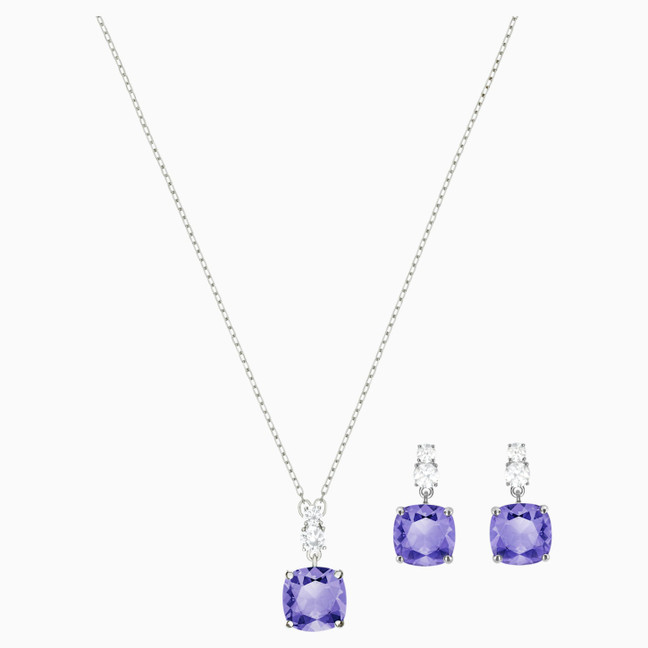 Swarovski Vintage Purple Square Crystals Set 