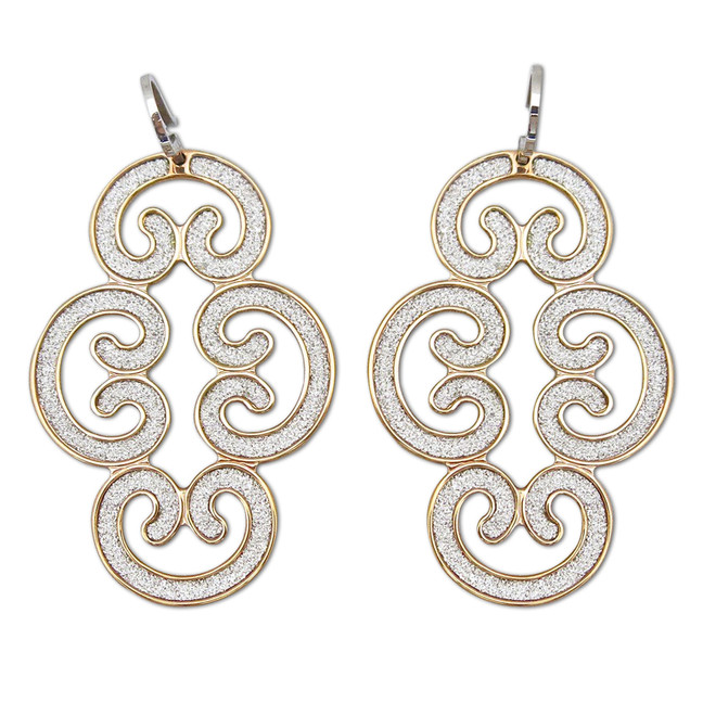 Hook Earrings from Louis XIV Collection In Rose Gold Plated Bronze