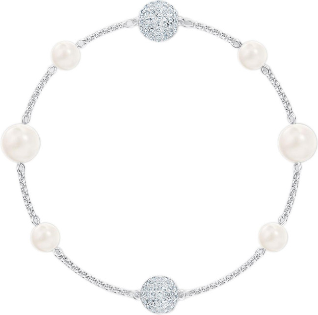 Swarovski Remix Collection White Round Pearl Strand Bracelet