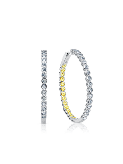 Crislu Bezel Set Canary Hoop Earrings