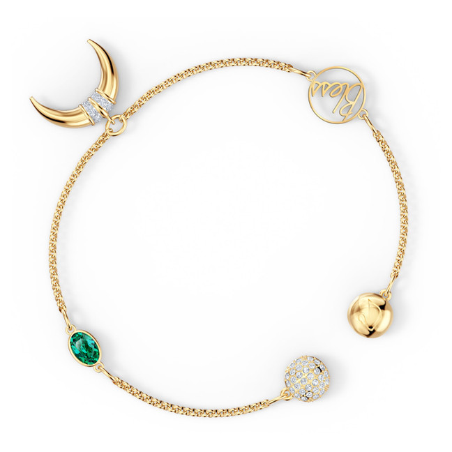 Swarovski Remix Collection Horn Bracelet with emerald crystal, size M
