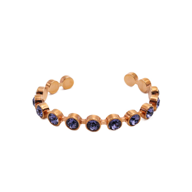 Rebecca Bangle with Round Purple Swarovski Crystals Rebecca Bangle with Round Purple Swarovski Crystals